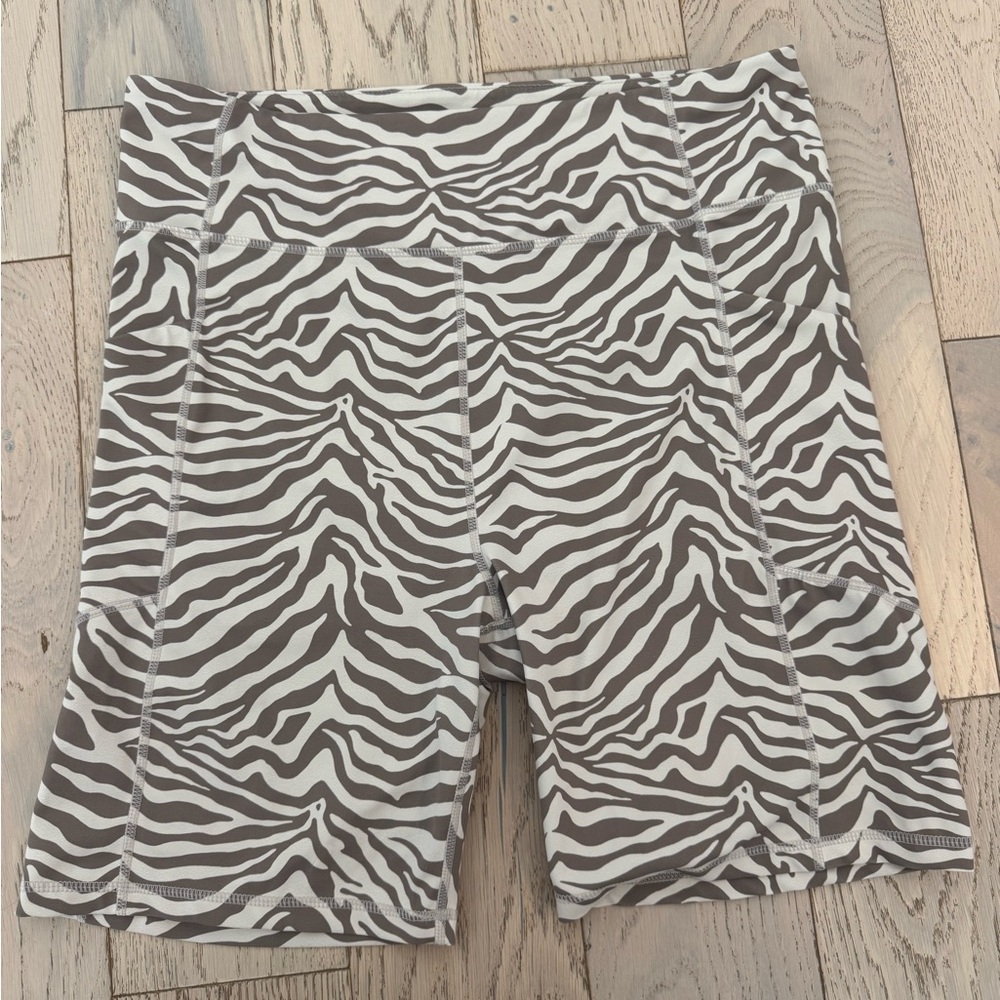 Tuckernuck Zebra Pattern Shorts in Brown and White